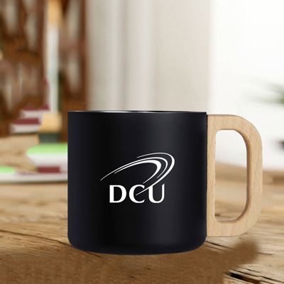 ASHLEY Wooden Handle Stainless Steel Mug – 400ml 1