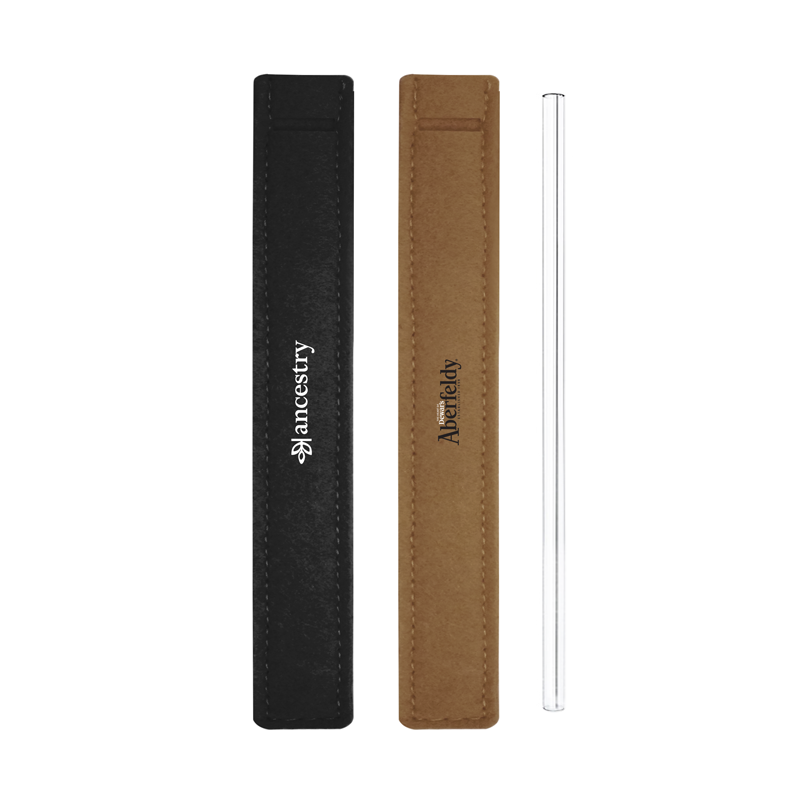 Premium Glass Straw (8×220) with Straw Felt Pouch Set - Syrix Global